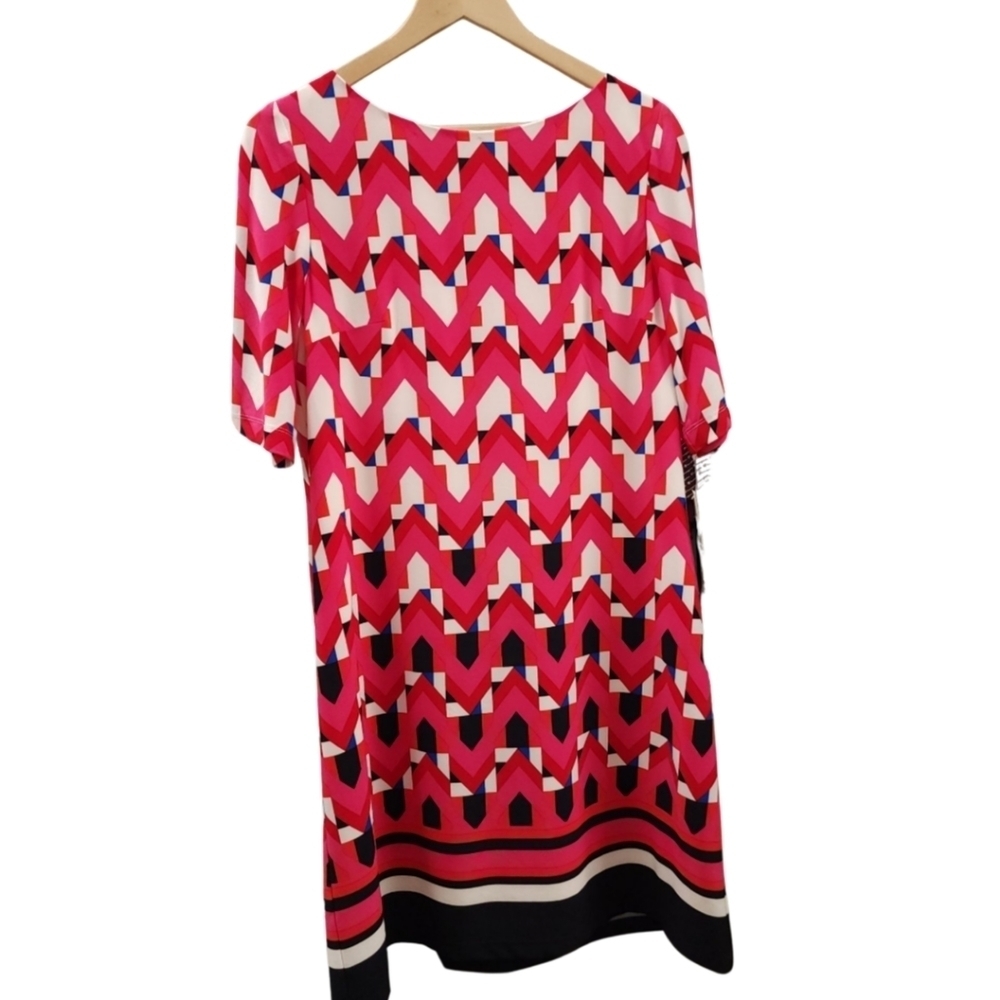 Eliza J Graphic Print Jersey Shift Dress Sz 14 Nwt - Picture 2 of 9